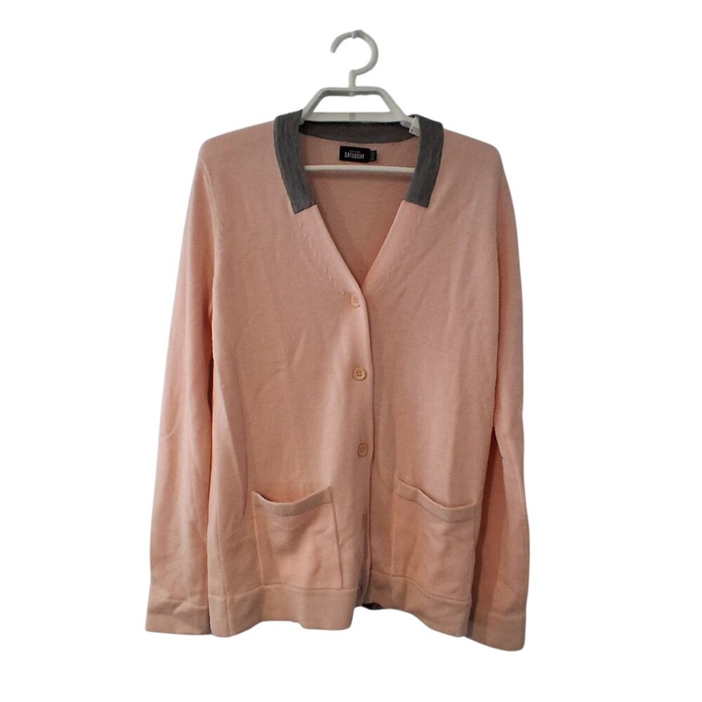 Kate Spade Saturday cardigan sweater womens Small 100% wool pink